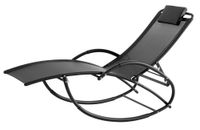 Garten-Schwungliege mit 4-fach Verstellung, ca. 177-143 x 63 x 64-106 cm – Schwarz