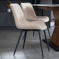 HOME DELUXE Polsterstuhl Esszimmer 8er Set IKALO – Creme