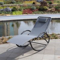 Garten-Schwungliege mit 4-fach Verstellung, ca. 177-143 x 63 x 64-106 cm – Grau