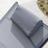 Garten-Sonnenliege mit 4 Positionen und Kissen, ca. 179-162 x 68 x 48-86 cm – Grau