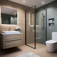 Duschkabine LIVIA - 100 x 195 cm Schwarz Matt
