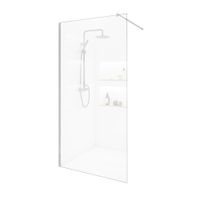 HOME DELUXE-Duschabtrennung BAKI Aluminium - 90 x 200 cm