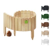 Floranica Rollborder Flexibler Holzzaun 100 x 10 cm Natur Beeteinfassung Gartenzaun