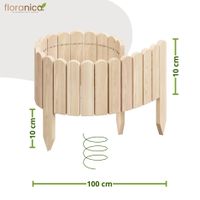 Beeteinfassung 10 x 100 cm Unbehandelt Flexibler Holzzaun Rasenkante