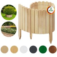 Beeteinfassung 40 x 100 cm Natur Flexibler Holzzaun Rasenkante