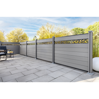 WPC-Sichtschutzzaun Valla - mit Design 5x Element + 6x Pfosten - Grau