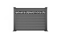 WPC-Sichtschutzzaun Valla - mit Design 1x Element + 2x Pfosten - Grau