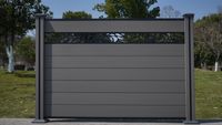 WPC-Sichtschutzzaun Valla - mit Design 1x Element + 2x Pfosten - Dunkelgrau