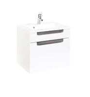 Held Möbel Siena Waschtisch-Set 60 weiß/Eiche rauchsilber