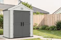 Kunststoff Gerätehaus "Hanoi", ca. 124 x 222 x 250 cm - Weiß/Grau