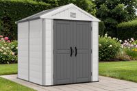 Kunststoff Gerätehaus "Hanoi", ca. 224 x 222 x 250 cm -  Weiß/Grau