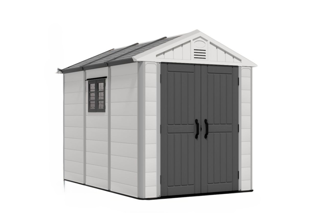 Kunststoff Gerätehaus "Hanoi", ca. 324 x 222 x 250 cm -  Weiß/Grau