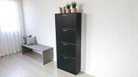 Ravon Schuhschrank mit 4 Türen, ca. 63 x 24 x 150 cm – Schwarz
