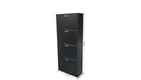 Ravon Schuhschrank mit 4 Türen, ca. 63 x 24 x 150 cm – Schwarz