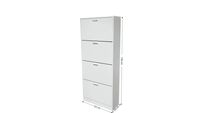Ravon Schuhschrank mit 4 Türen, ca. 63 x 24 x 150 cm – Weiß