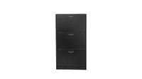 LuxeFit Schuhschrank mit 3 Türen, ca. 60 x 30 x 114,5 cm – Schwarz