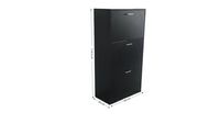 LuxeFit Schuhschrank mit 3 Türen, ca. 60 x 30 x 114,5 cm – Schwarz