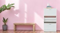 LuxeFit Schuhschrank mit 3 Türen, ca.60 x 30 x 114,5 cm – Weiß