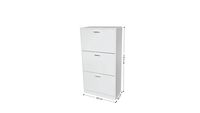 LuxeFit Schuhschrank mit 3 Türen, ca.60 x 30 x 114,5 cm – Weiß