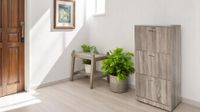 LuxeFit Schuhschrank mit 3 Türen, ca. 60 x 30 x 114,5 cm – Holzoptik