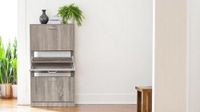 LuxeFit Schuhschrank mit 3 Türen, ca. 60 x 30 x 114,5 cm – Holzoptik