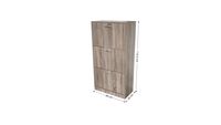 LuxeFit Schuhschrank mit 3 Türen, ca. 60 x 30 x 114,5 cm – Holzoptik
