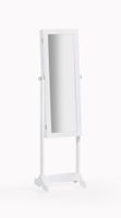 LuxeMirror Schmuckschrank mit Spiegel, ca. 40 x 35 x 150 cm – Weiß