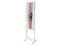 LuxeMirror Schmuckschrank mit Spiegel, ca. 40 x 35 x 150 cm – Weiß