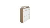 EcoStep Schuhschrank, ca. 80 x 24 x 95 cm – Weiß und Holzoptik