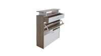 EcoStep Schuhschrank, ca. 80 x 24 x 95 cm – Weiß und Holzoptik