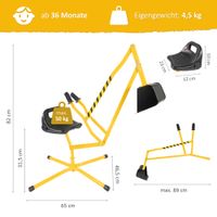 Sitzbagger aus Metall, Sandbagger mit 360º Drehung, Kinderbagger ab 3 Jahre