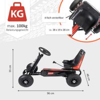 Go Kart Tretauto für Kinder von 4 bis 7 Jahre, Kinderfahrzeug mit Luftreifen