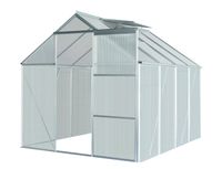 Aluminium Gewächshaus mit Dachfenster "Boston", ca. 250 x 190 x 193 cm - Silber