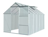 Aluminium Gewächshaus mit Dachfenster "Boston", ca. 310 x 190 x 193 cm - Silber