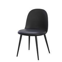  4er Stuhl Set mit Kissen und Metall Beinen - Schwarz