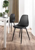 4er Set aus Stühlen mit Metallbeinen - Schwarz