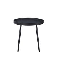 Beistelltisch mit Metallbeinen und Pulverbeschichtung, ca. 49,5 x 49,5 x 47,5 cm - Schwarz