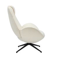 Drehsessel in weißem Teddy Stoff, ca. 85 x 85 x 102,5 cm - Weiß