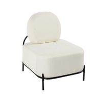 Einsitzer Sofa mit Stahlrahmen in weißem Chenille-Stoff, ca. 76 x 67 x 79 cm - Weiß