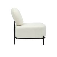Einsitzer Sofa mit Stahlrahmen in weißem Chenille-Stoff, ca. 76 x 67 x 79 cm - Weiß