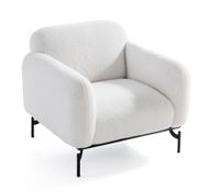 Einsitzer Sofa mit Rückenlehne und Armlehne sowie Stahlrahmen, ca. 78 x 88 x 79 cm - Weiß Teddy Bär 