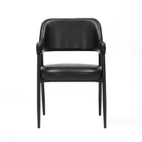 2er Set Esstischstühle in matter Lederoptik, ca. 53,5 x 55 x 85 cm - Schwarz