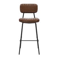 4er Set Barhocker/Barstuhl mit gepolsterten Sitz und Rückenlehne, ca. 45 x 50 x 108 cm- Braun