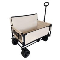 Klappwagen mit robustem Stahlrahmen, ca. 90 x 60 x 107 cm – Beige/Schwarz