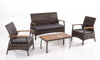 7-tlg. Gartenmöbelset aus Rattan - Dunkelgrau