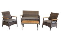 7-tlg. Gartenmöbelset aus Rattan - Dunkelgrau