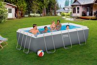 Bestway Steel Pro MAX™ Frame Pool Set mit Filterpumpe 404 x 201 x 100 cm, grau, eckig