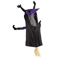 HOMCOM Halloween Dekoration Fliegende Hexe, Lebensgröße, für Baumstämme Säulen