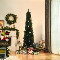 HOMCOM Künstlicher Weihnachtsbaum, 180 cm Christbaum mit 380 Spitzen, Grün