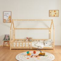 Hausbett Hesel mit Rausfallschutz 90x200cm Holzoptik